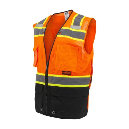 RADIANS SV51B TwoToned ColorBlocked Vest, HiVis Orange, Size 3X SV51B-2ZOM-3X